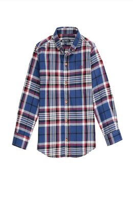 CAMISA CUADROS TARTÁN AZUL 