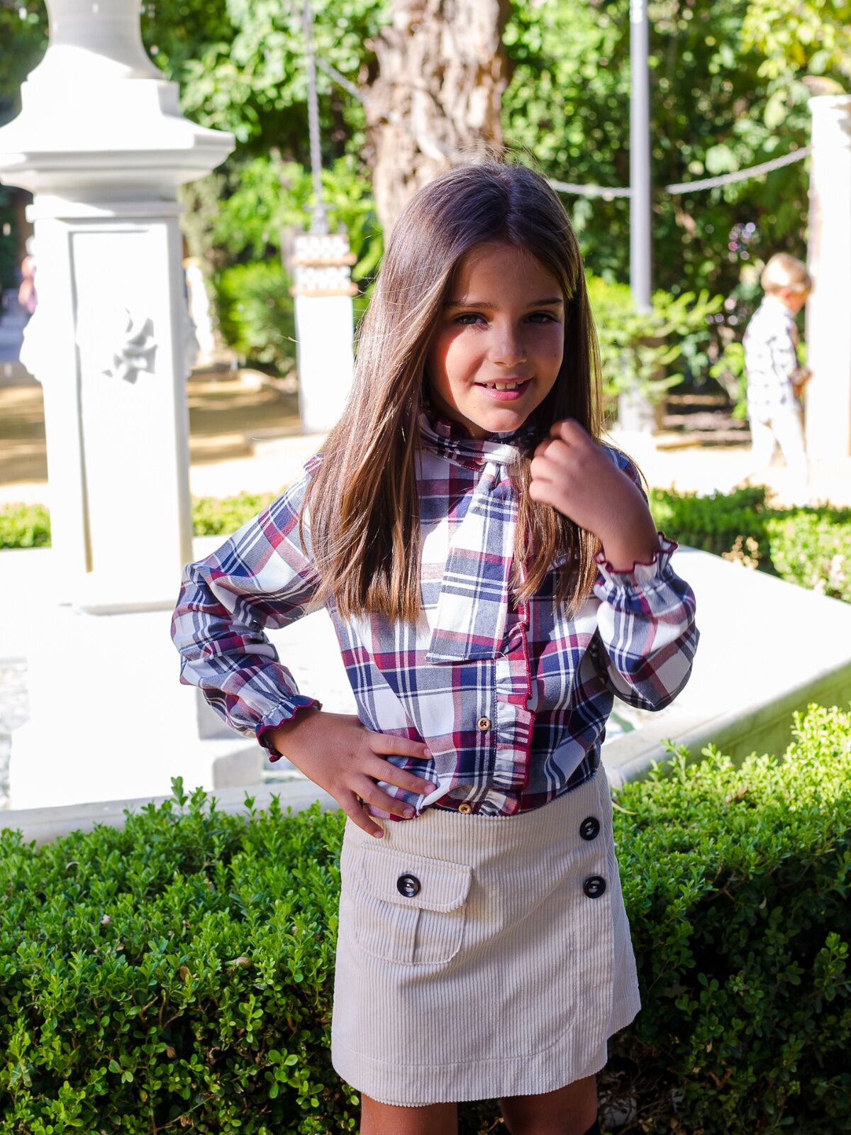 GIRL'S BLUE CHECKED SHIRT