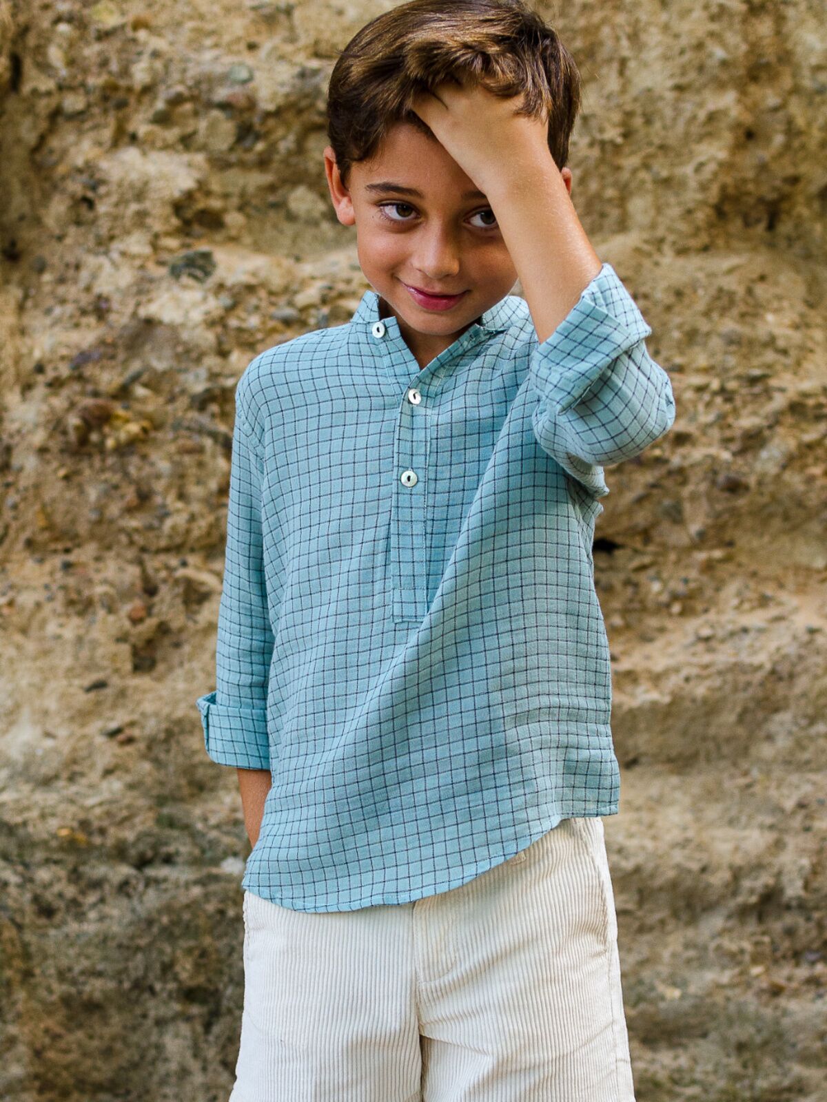 GREEN CHECKERED BOBLE SHIRT