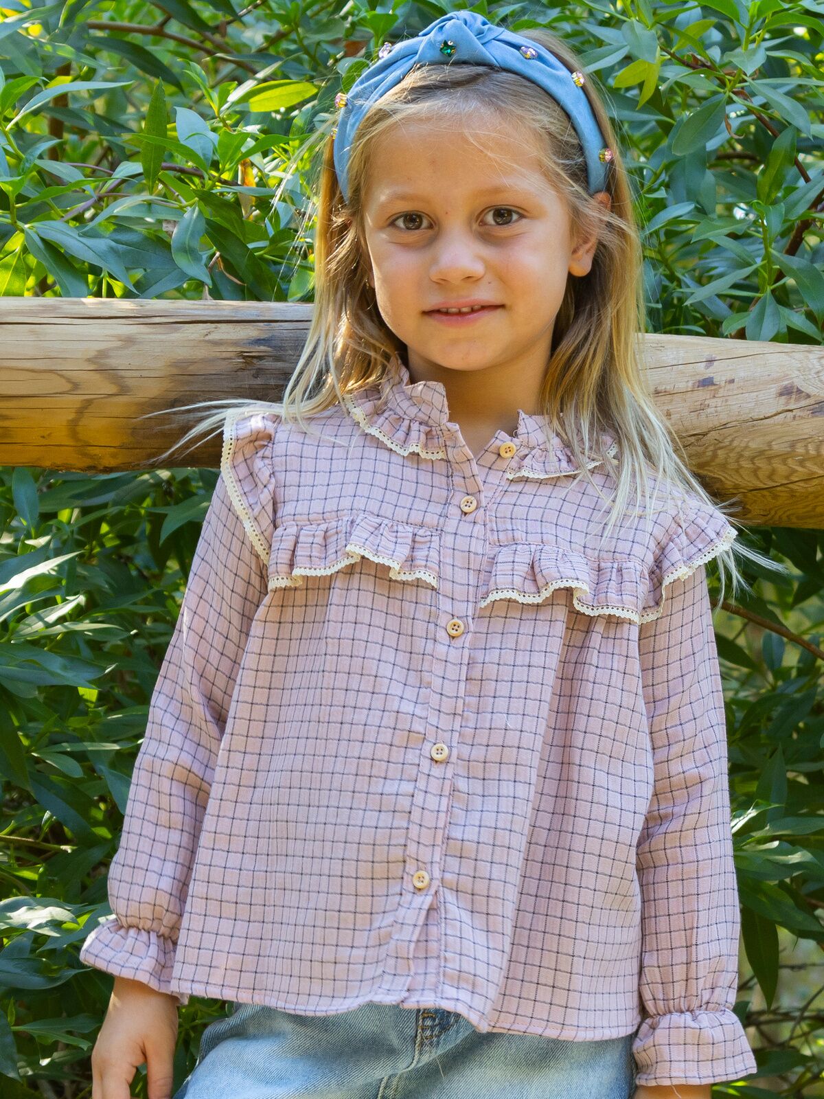 GIRL'S CHECKERED SHIRT BOBLE PINK