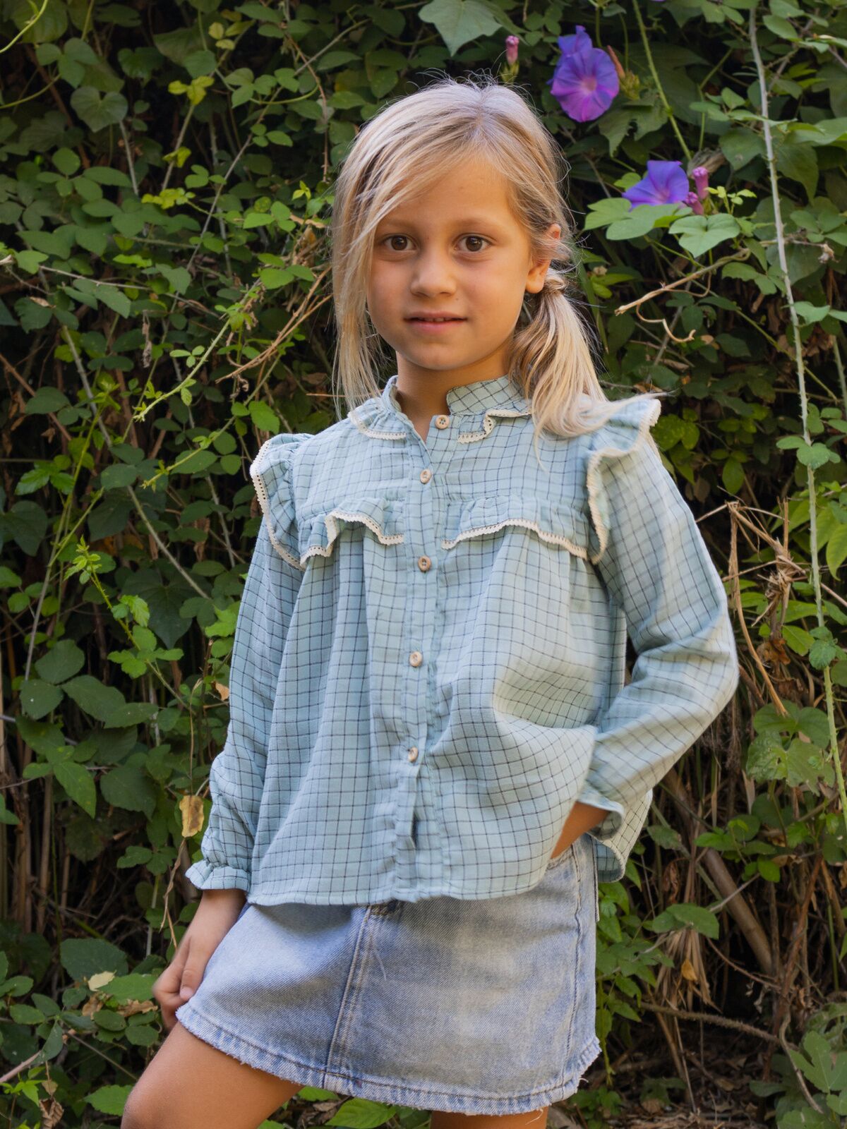 CAMISA NIÑA BOBLE VERDE