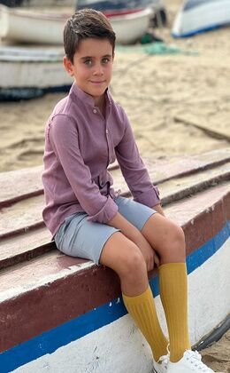 BOY LINEN ORCHID SHIRT