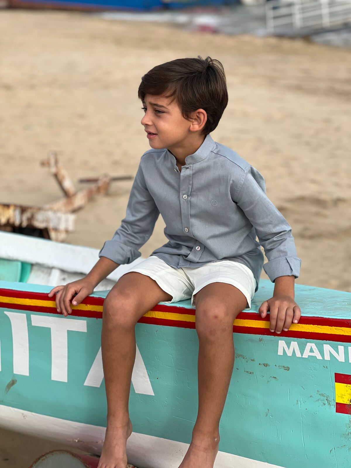 BOY'S LINEN SHIRT GRAY 