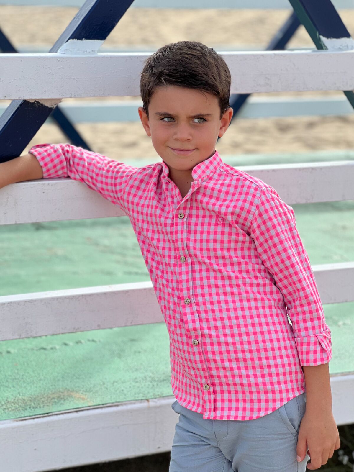 CHILDREN'S VICHY FLUOR SHIRT