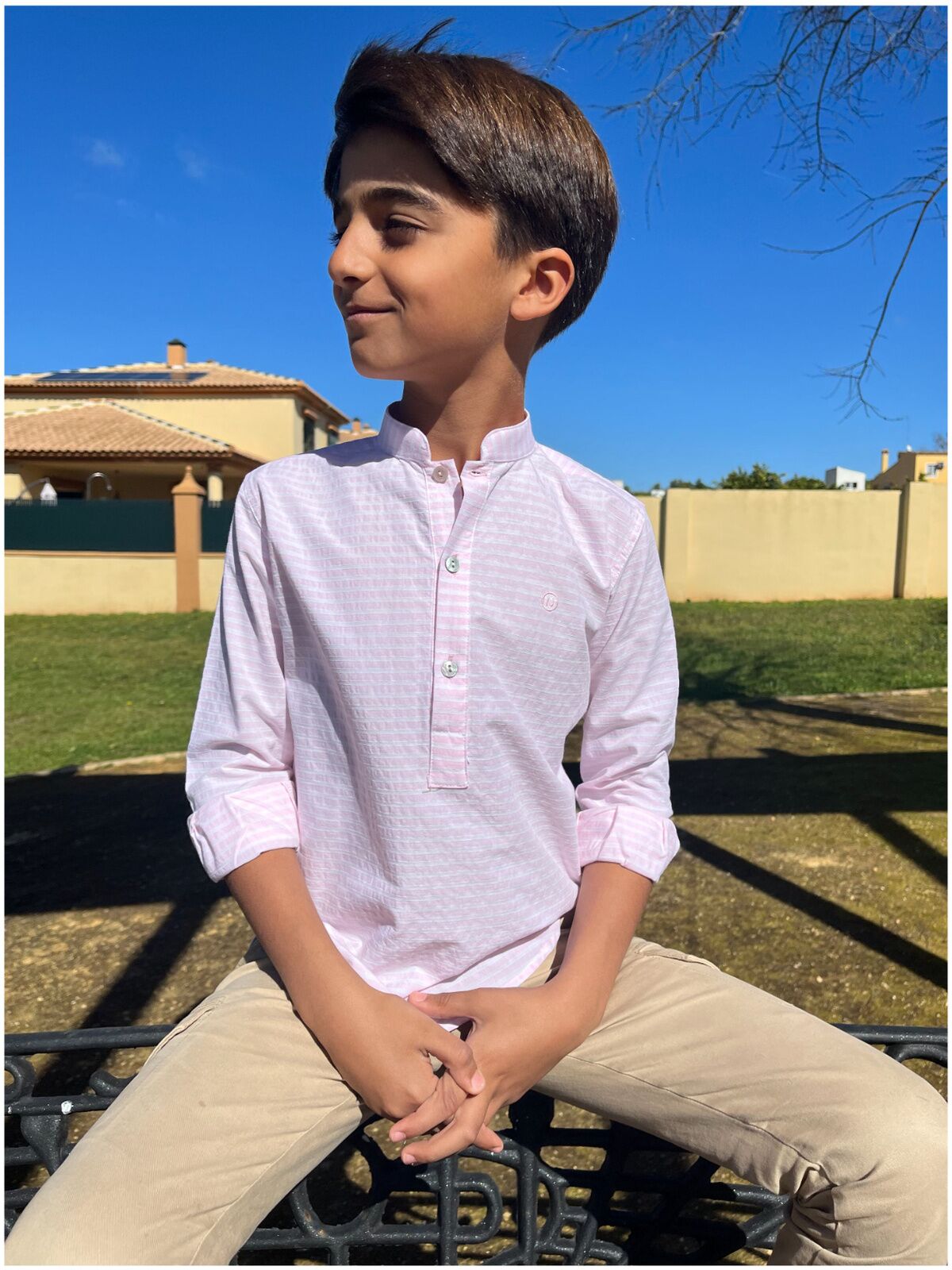 BOY SHIRT HORIZONTAL STRIPES PINK