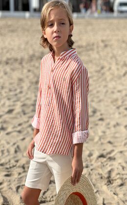 BOY'S SHIRT ORANGE BOBLE STRIPES