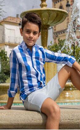 BOY CHECKERED SHIRT BLUE