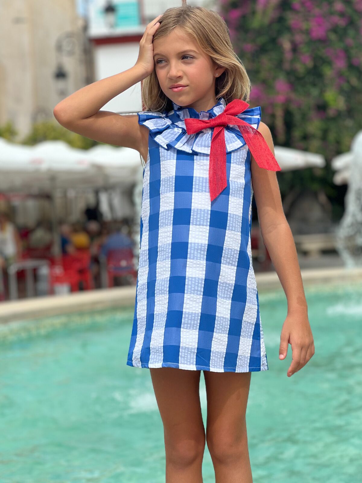 BLUE CHECKERED DRESS