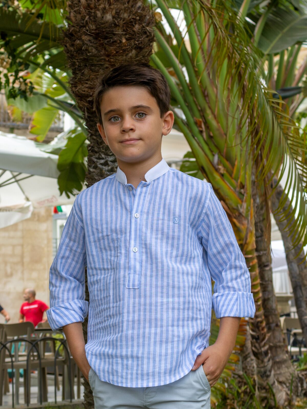 CAMISA NIÑO AZUL RAYAS 