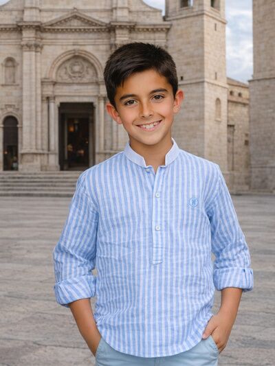 CAMISA NIÑO AZUL RAYAS 