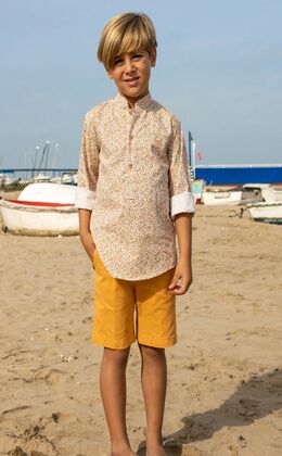 FLOWER ORANGE SHIRT