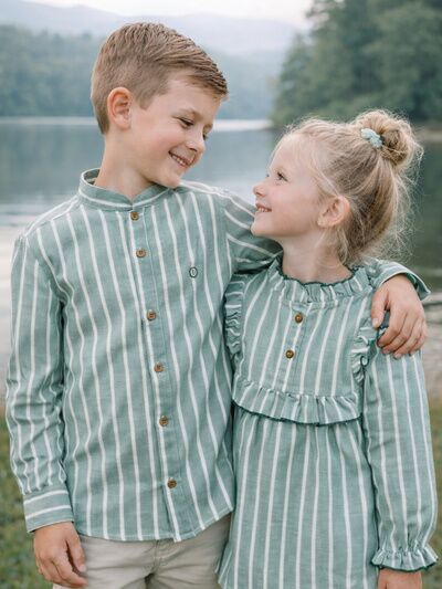 CAMISA NIÑO RAYAS GREEN