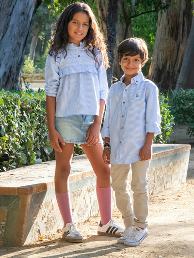 KODAC LIGHT BLUE STRIPED GIRL'S SHIRT