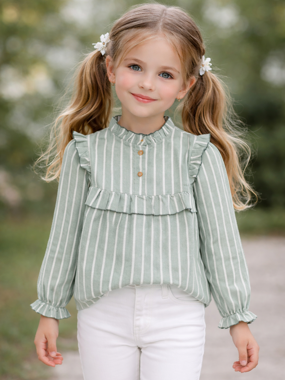 CAMISA NIÑA RAYAS GREEN