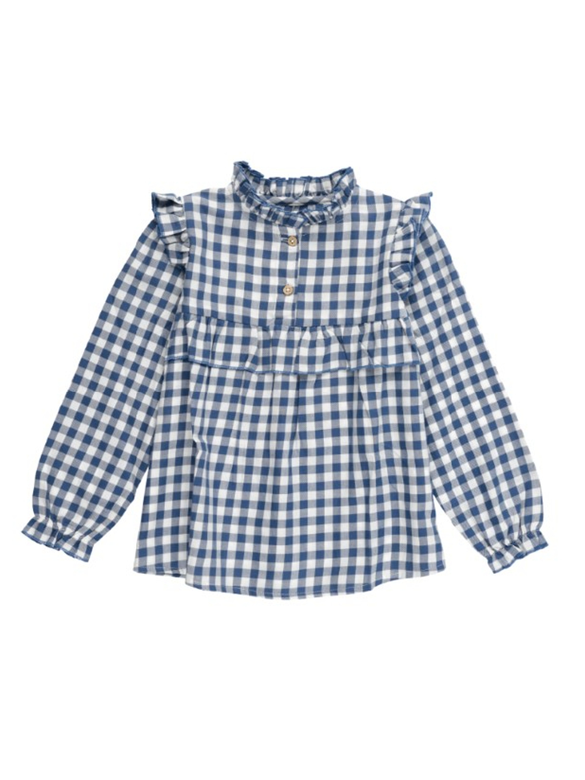 CAMISA NIÑA CUADROS VICHY AZUL