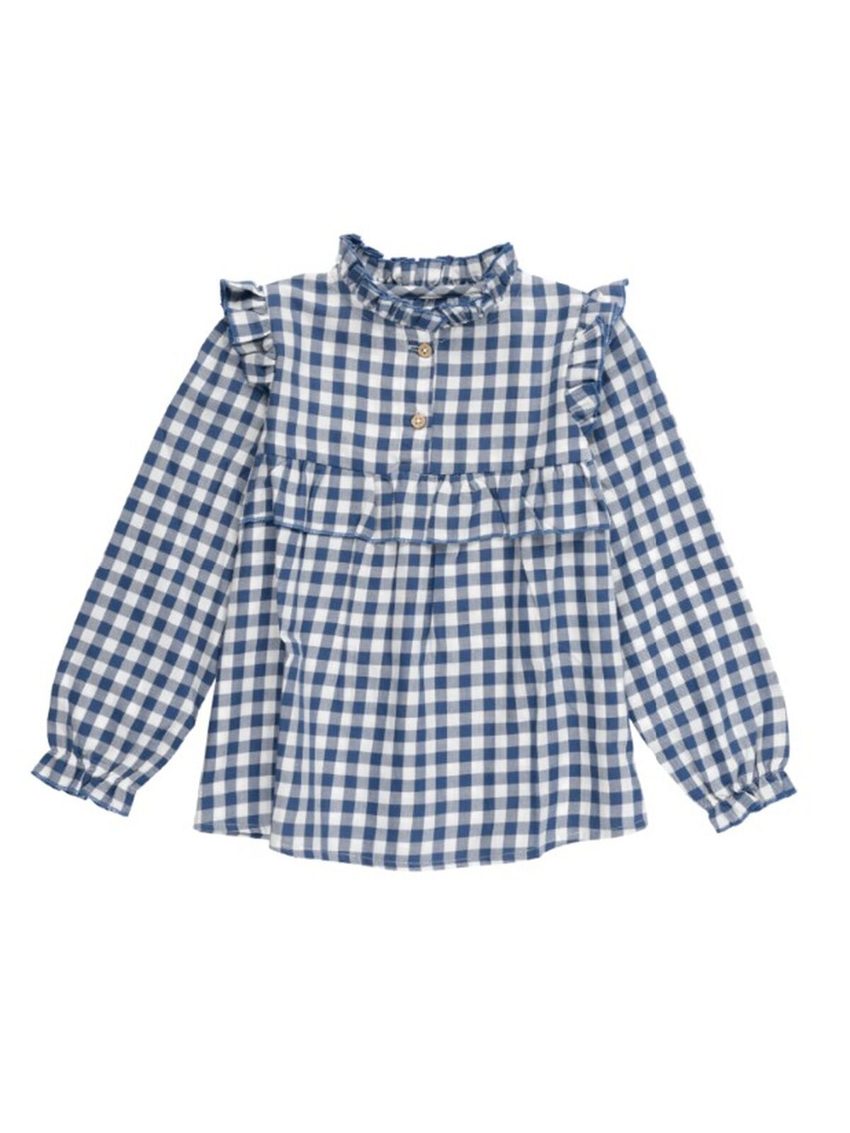 CAMISA NIÑA CUADROS VICHY AZUL