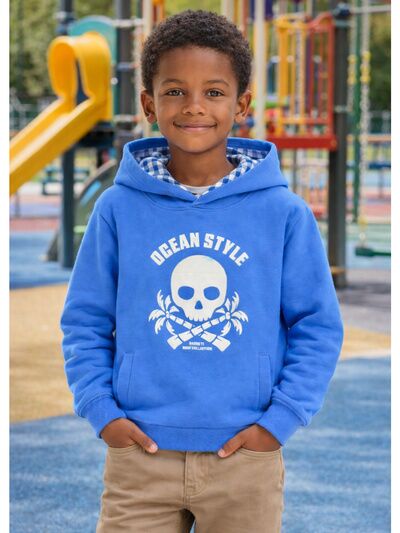 SUDADERA NIÑO AZUL OCEAN STYLE CALAVERA