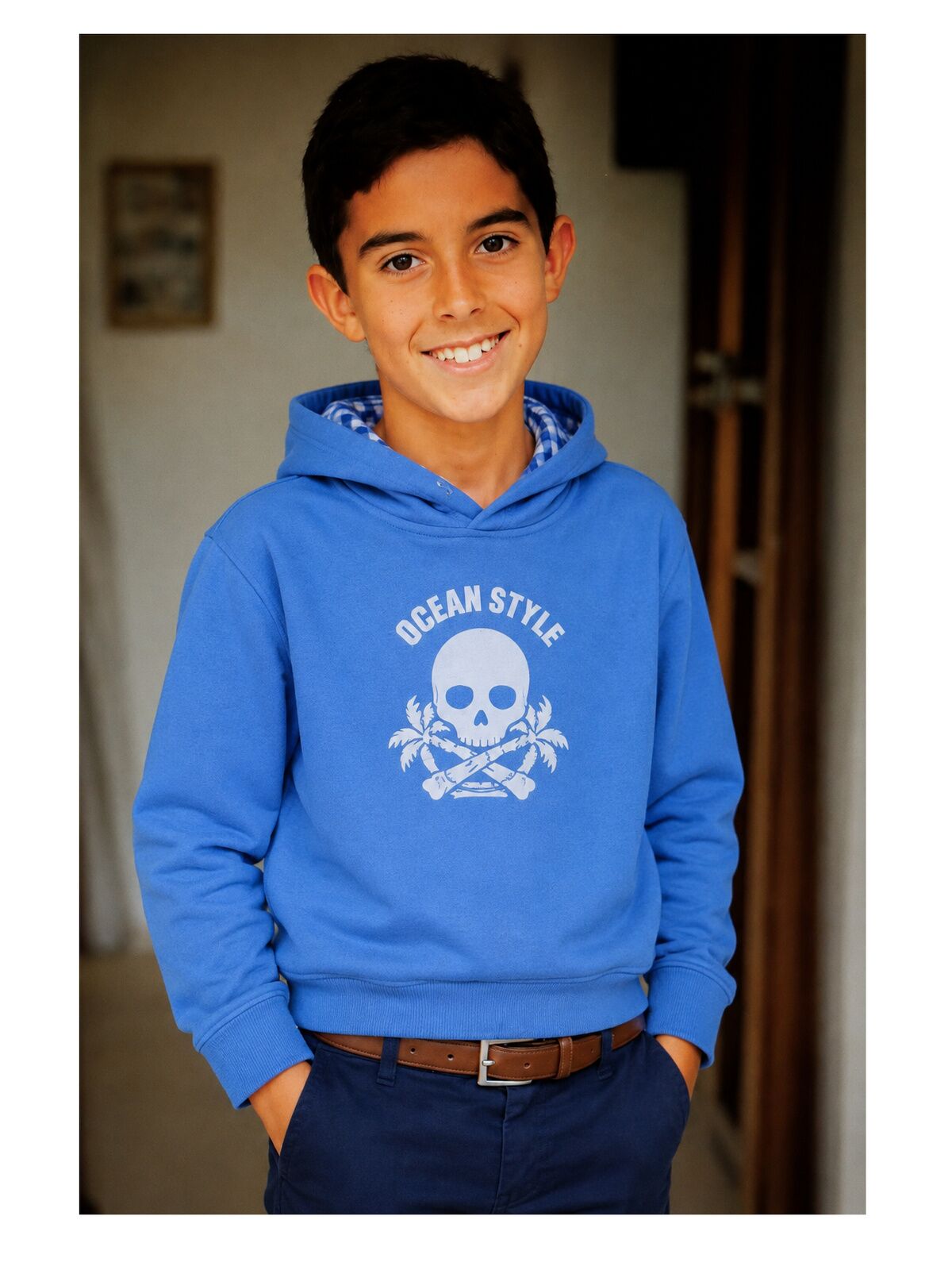 SUDADERA NIÑO AZUL OCEAN STYLE CALAVERA
