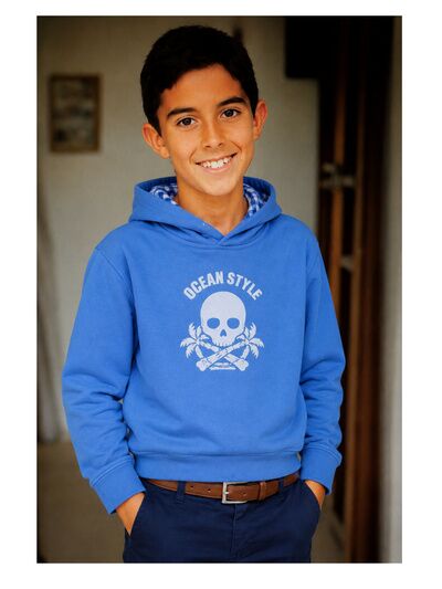 SUDADERA NIÑO AZUL OCEAN STYLE CALAVERA