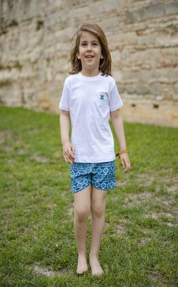 ETHNIC GRECA BLUE SEA BLUE SWIMSUIT