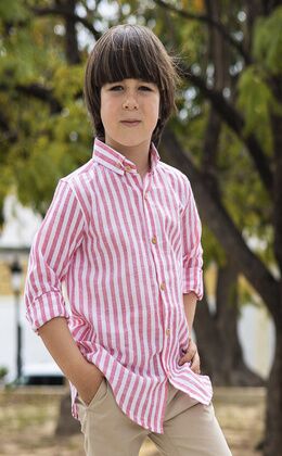 RED STRIPED SHIRT 