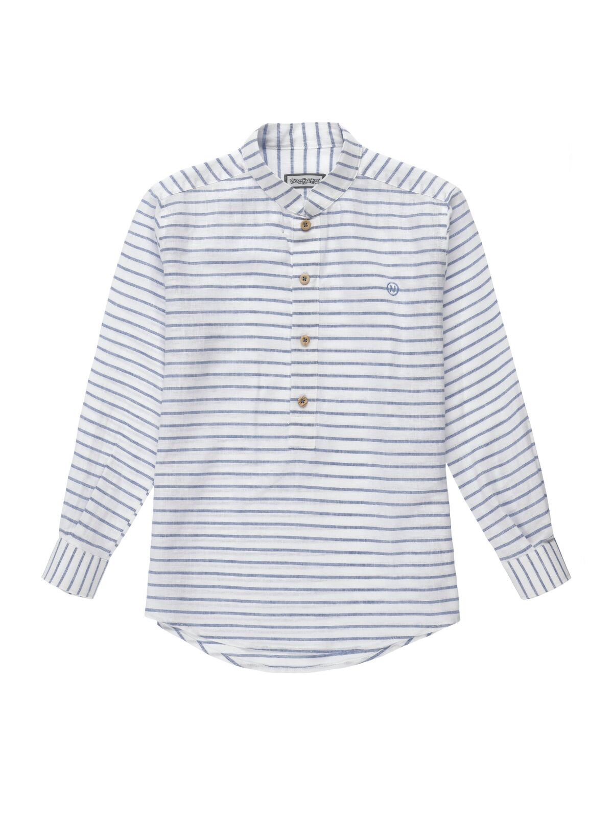 POLERA NIÑO LINO RAYAS HORIZONTALES AZULES