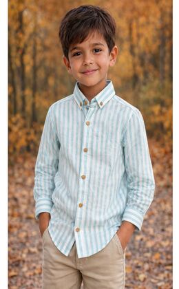 CAMISA RAYAS VERDE AGUA