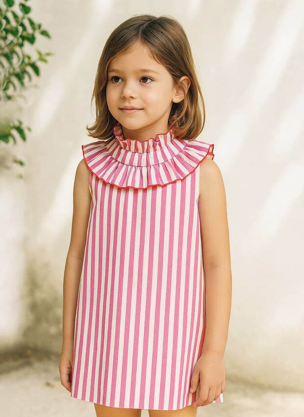 RED STRIPED COTTON DRESS