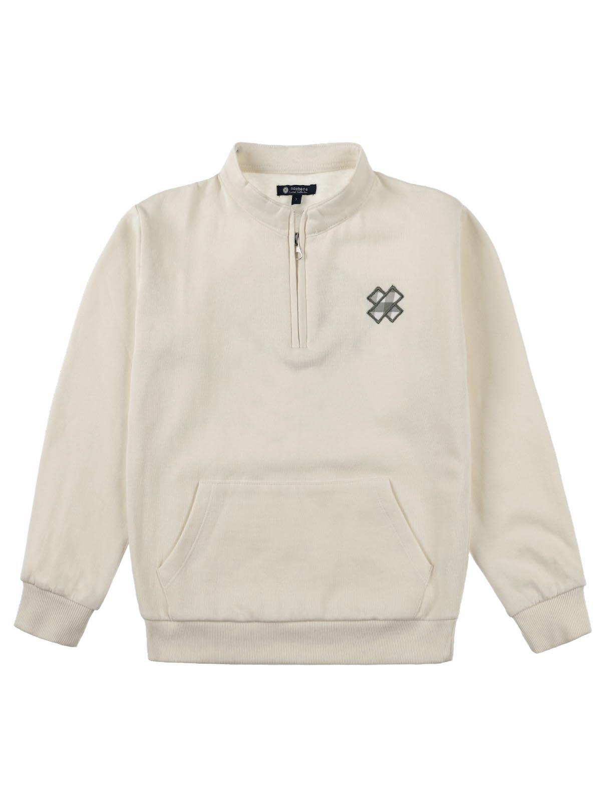 SUDADERA UNIXES MARFIL VICHY VERDE