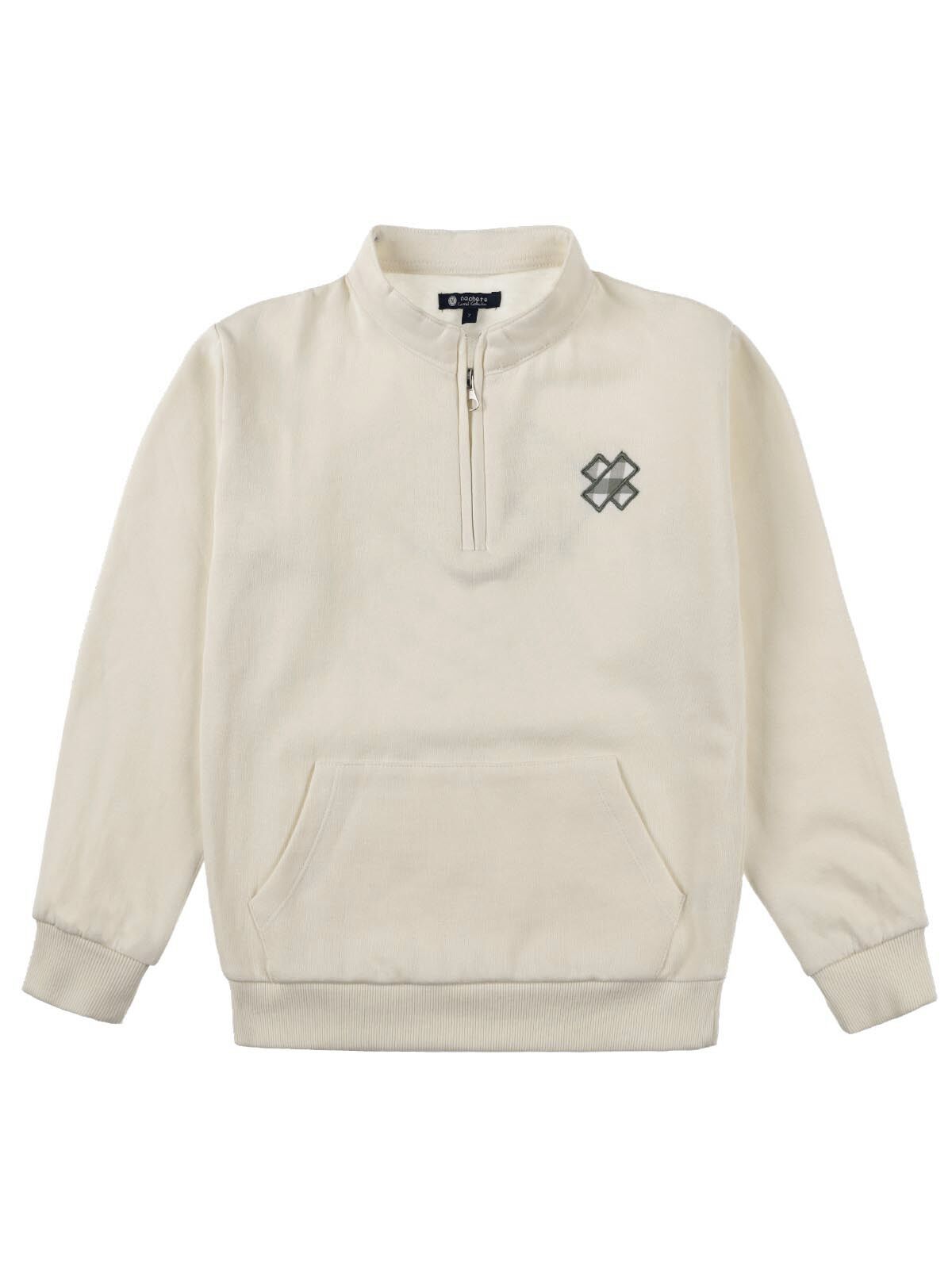 SUDADERA UNIXES MARFIL VICHY VERDE