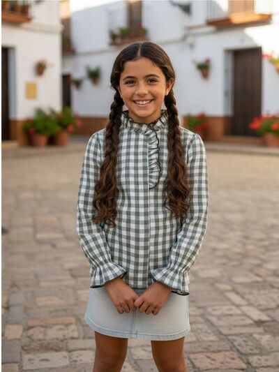 CAMISA NIÑA VICHY VERDE