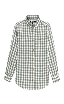 CAMISA NIÑO CUELLO MAO VICHY VERDE