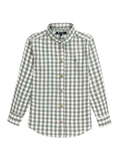 CAMISA NIÑO CUELLO MAO VICHY VERDE