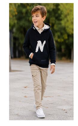 SUDADERA NIÑO NEGRA ESTRELLAS