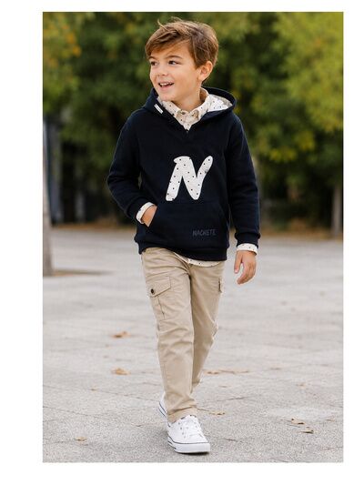 SUDADERA NIÑO NEGRA ESTRELLAS