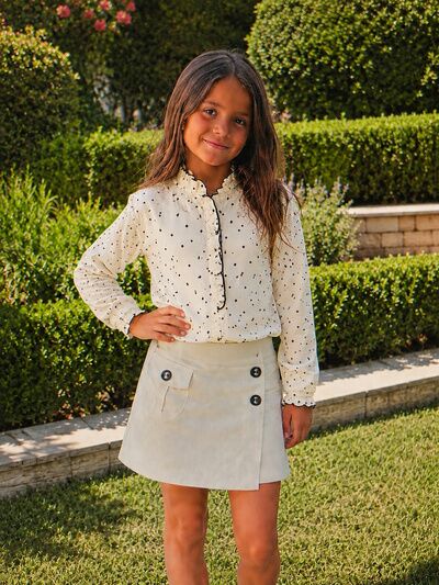 CAMISA NIÑA BEIGE CON ESTRELLITAS