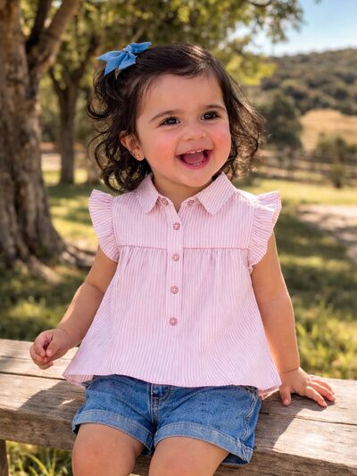 CAMISA NIÑA RAYAS ROSAS KODAC