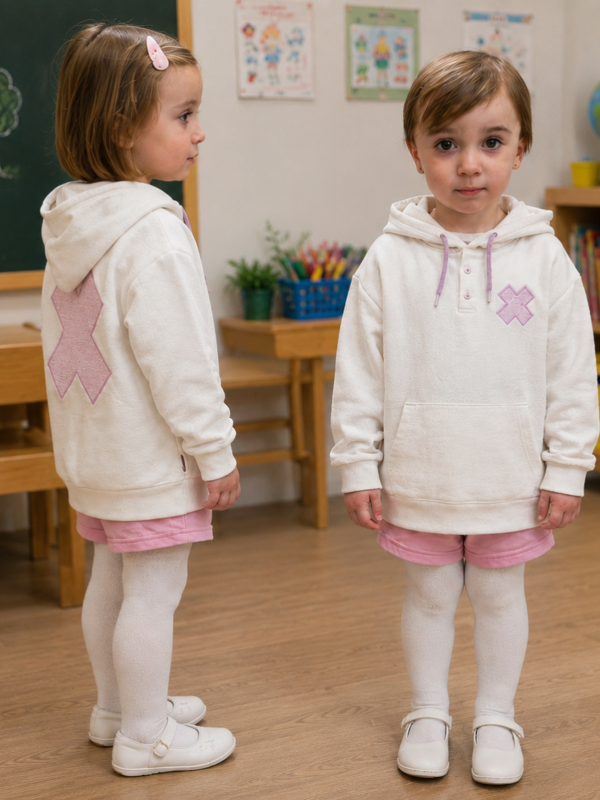 SUDADERA BLANCA CRUZ RAYAS ROSAS