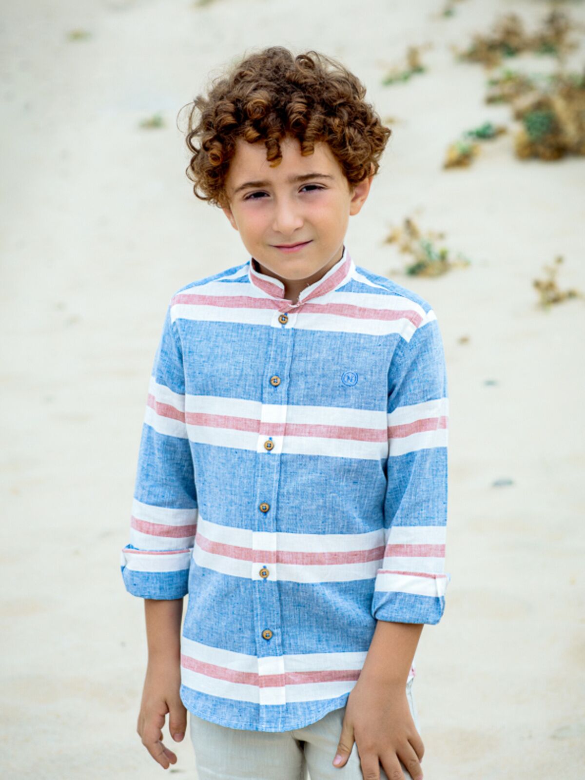 CAMISA RAYAS CUELLO MAO